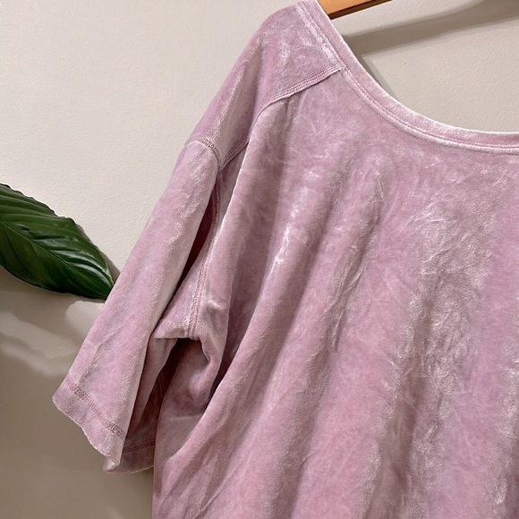 We The Free Valerie Velvet Top Mauve Oversized XS - Picture 4 of 11